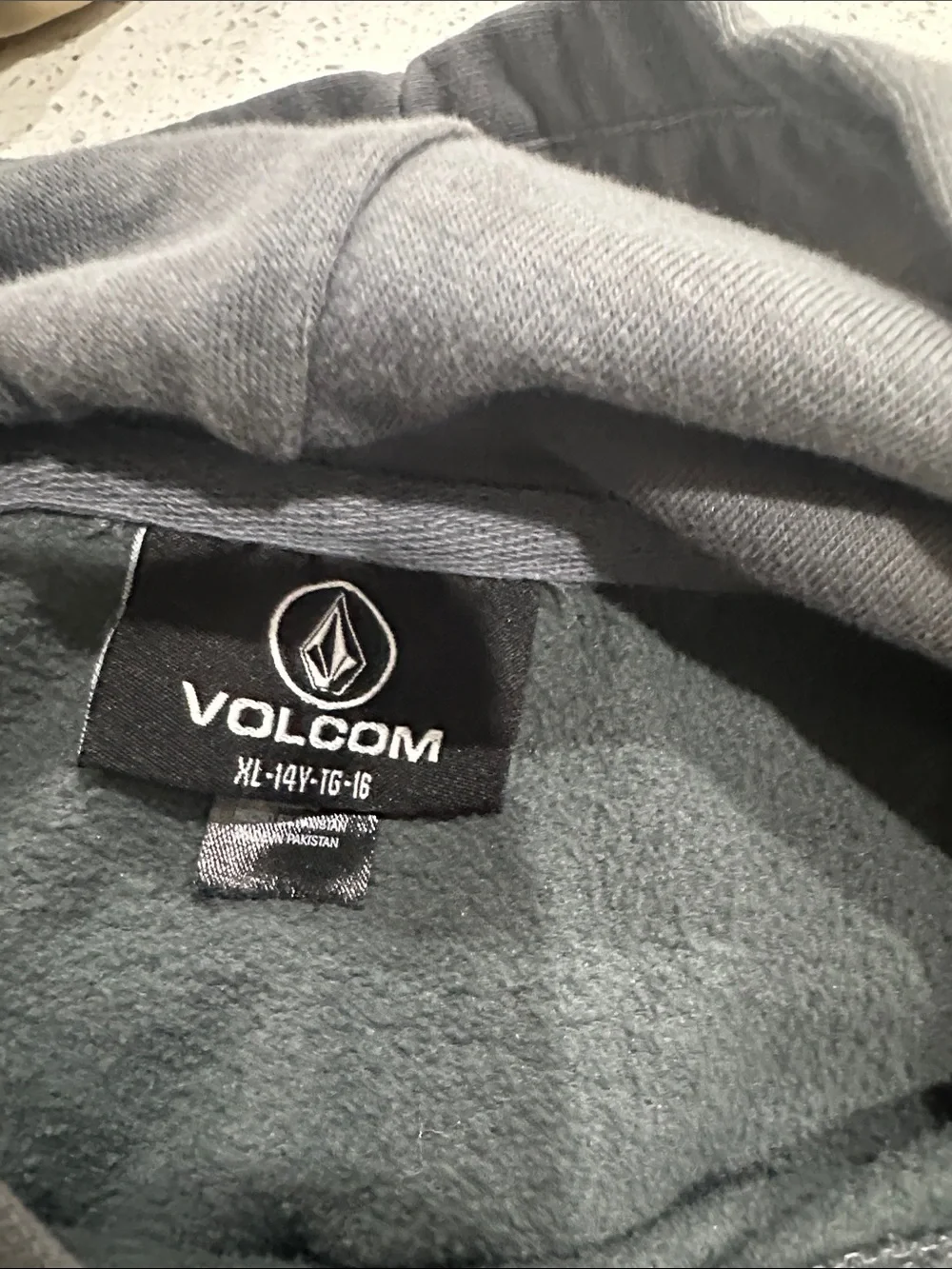 Volcom Boys Charcoal Gray Crewneck Pullover Hoodie